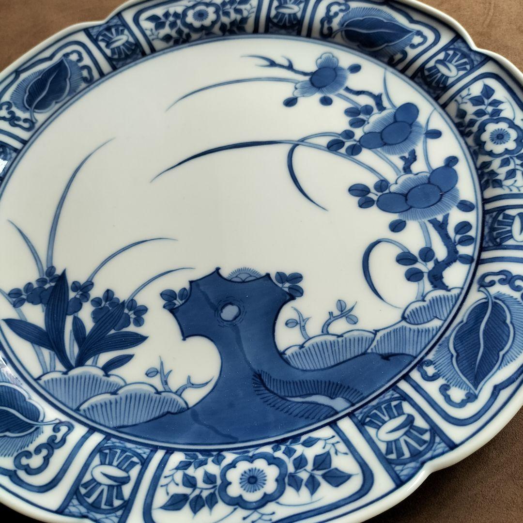 【肥前有田皿山】芙蓉手 波形皿 直径 25cm ヴィンテージ