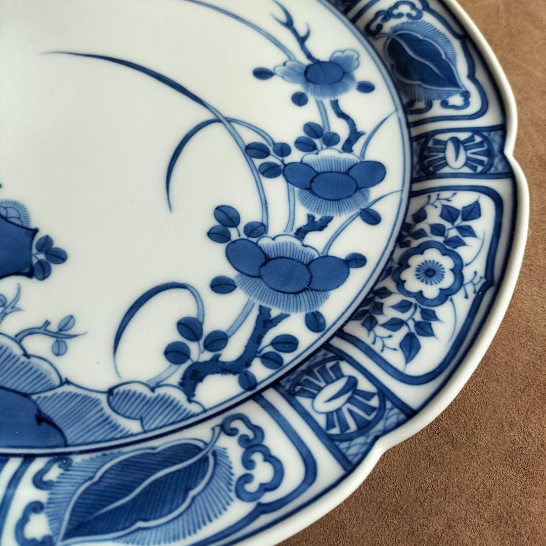 【肥前有田皿山】芙蓉手 波形皿 直径 25cm ヴィンテージ