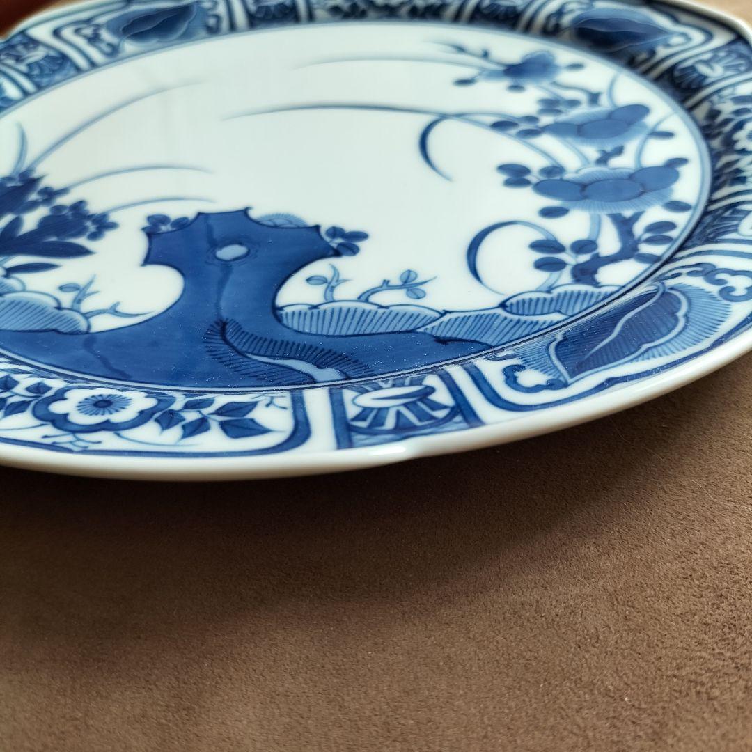【肥前有田皿山】芙蓉手 波形皿 直径 25cm ヴィンテージ