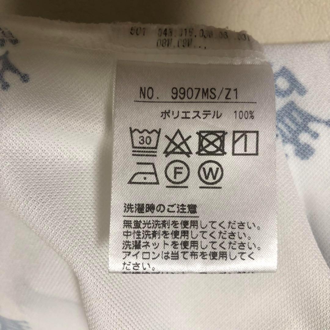 アンパシィ ゴルフ シャツ ポロシャツ ホワイト ロゴ総柄 Mサイズ