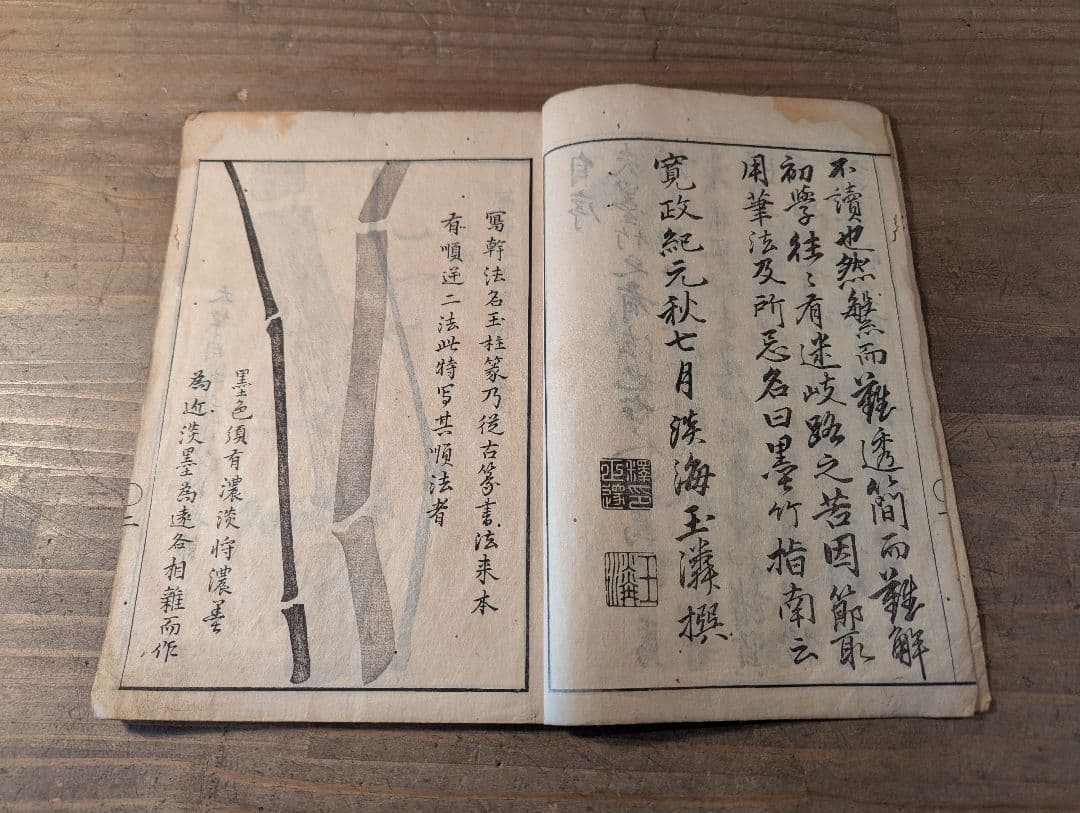 墨竹指南　寛政十一年版　古典水墨画 竹の絵集　古書　古文書　和本