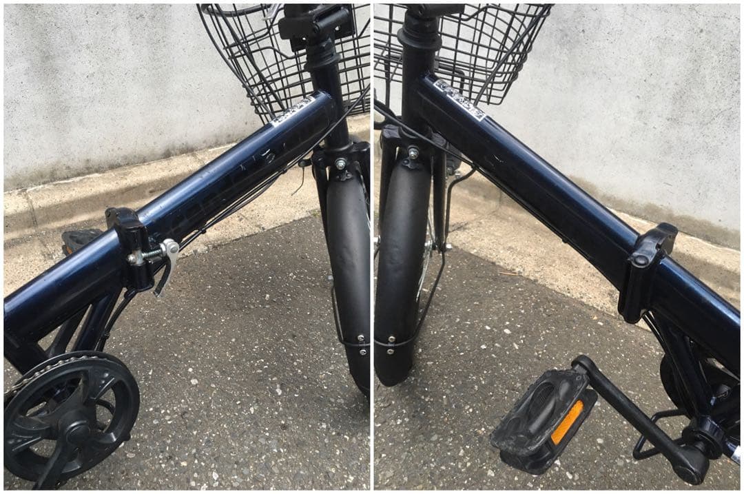 折り畳み自転車 整備済み 20インチ 自転車 チャリ ギヤ 6段 美品 黒 系