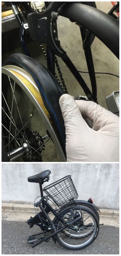 折り畳み自転車 整備済み 20インチ 自転車 チャリ ギヤ 6段 美品 黒 系