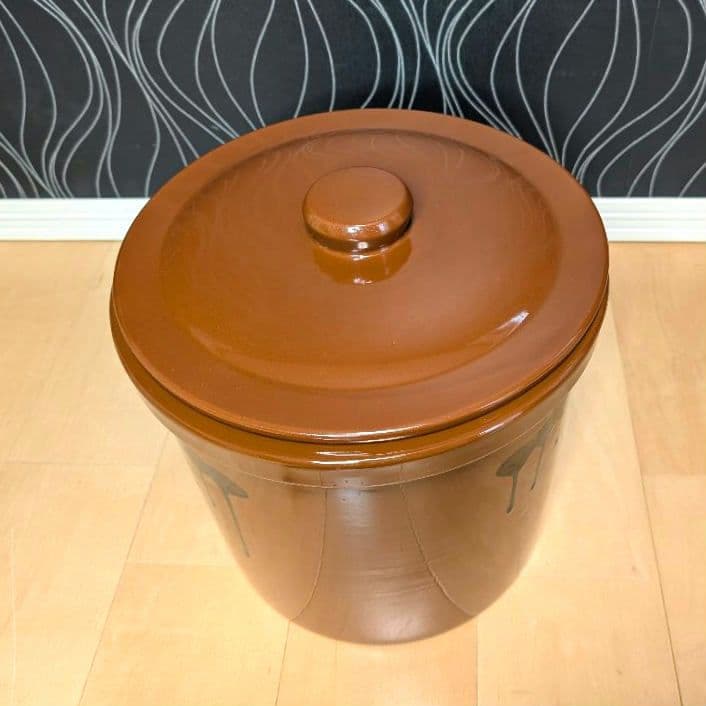 【未使用美品】 常滑焼 久松 漬物容器 かめ 蓋付 8号 日本製