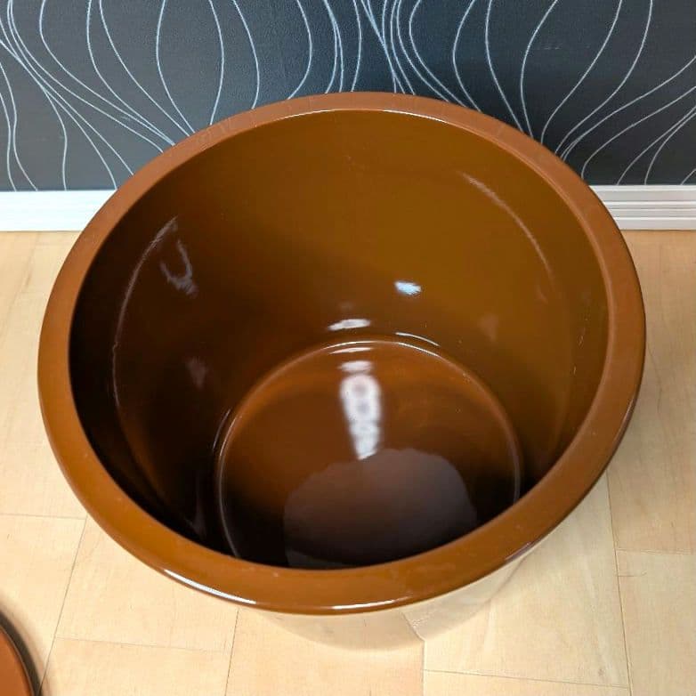【未使用美品】 常滑焼 久松 漬物容器 かめ 蓋付 8号 日本製