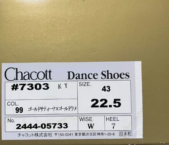 チャコット　社交ダンス　兼用シューズ　22.5cm　美品