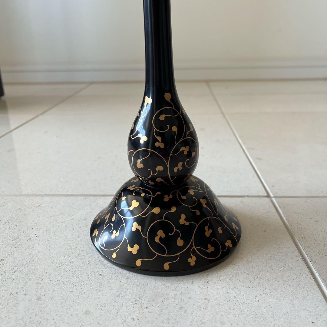 黒塗　唐草蒔絵　高杯　高月　一対