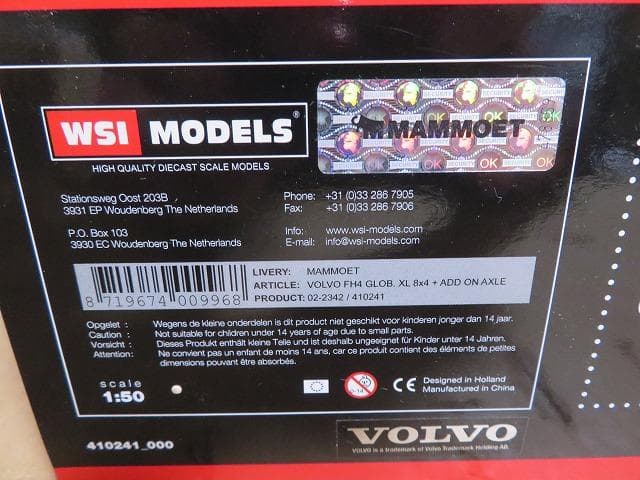 WSI 1/50 Mammoet ボルボ FH4 GL 8x4 + 1ac