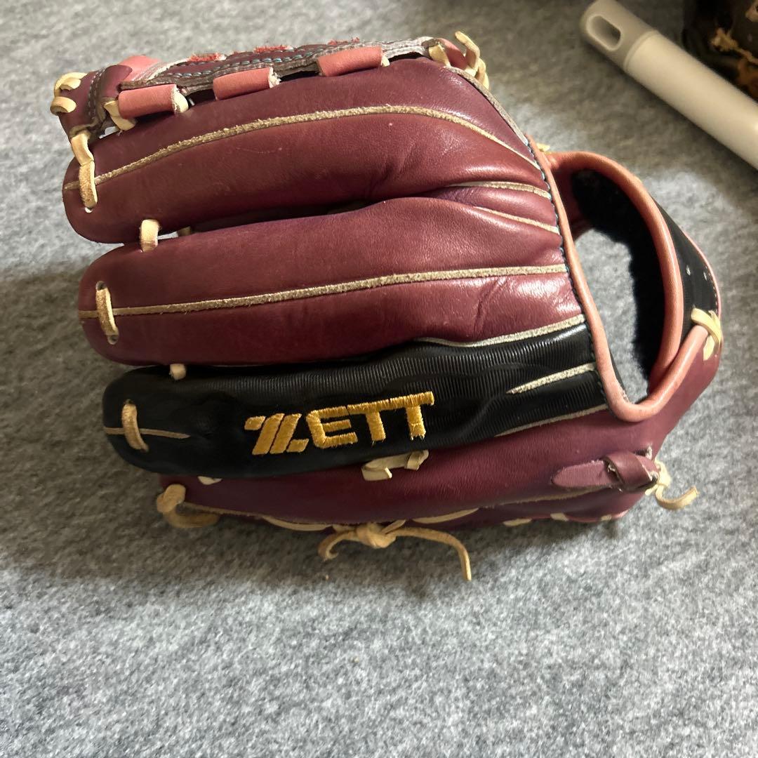 ZETT 軟式グローブ 右投げ用 赤黒