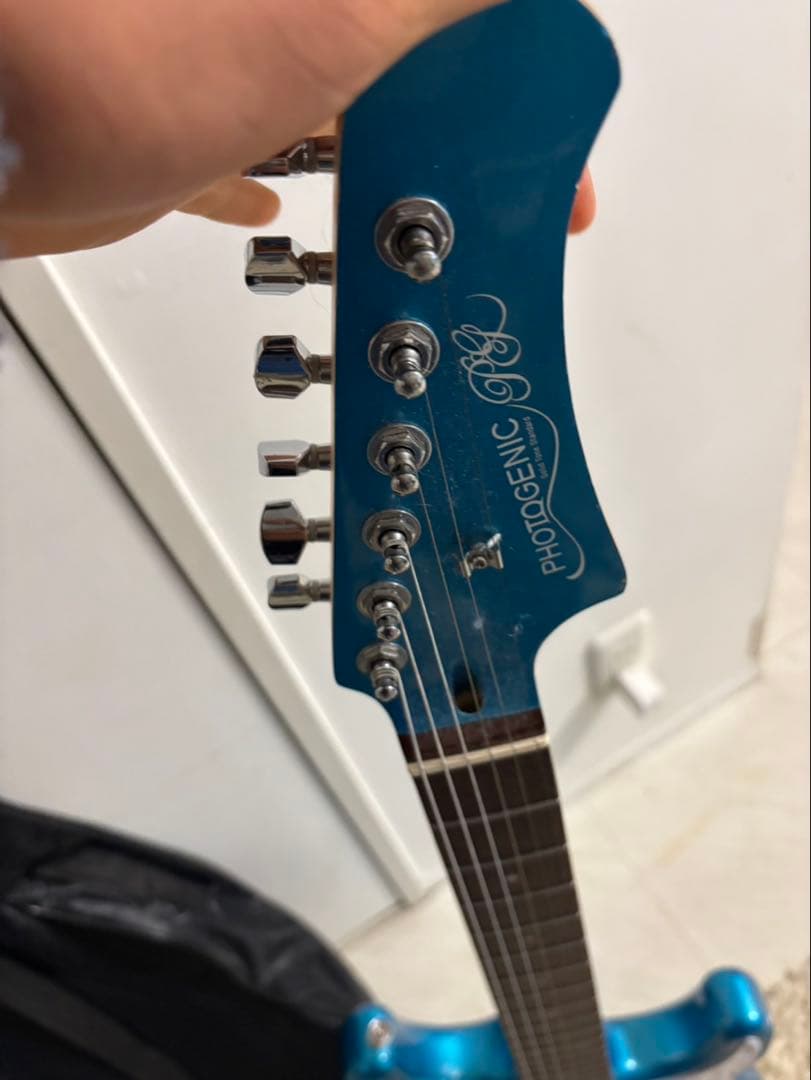エレキギター 青 3ピックアップ ギターケース付き