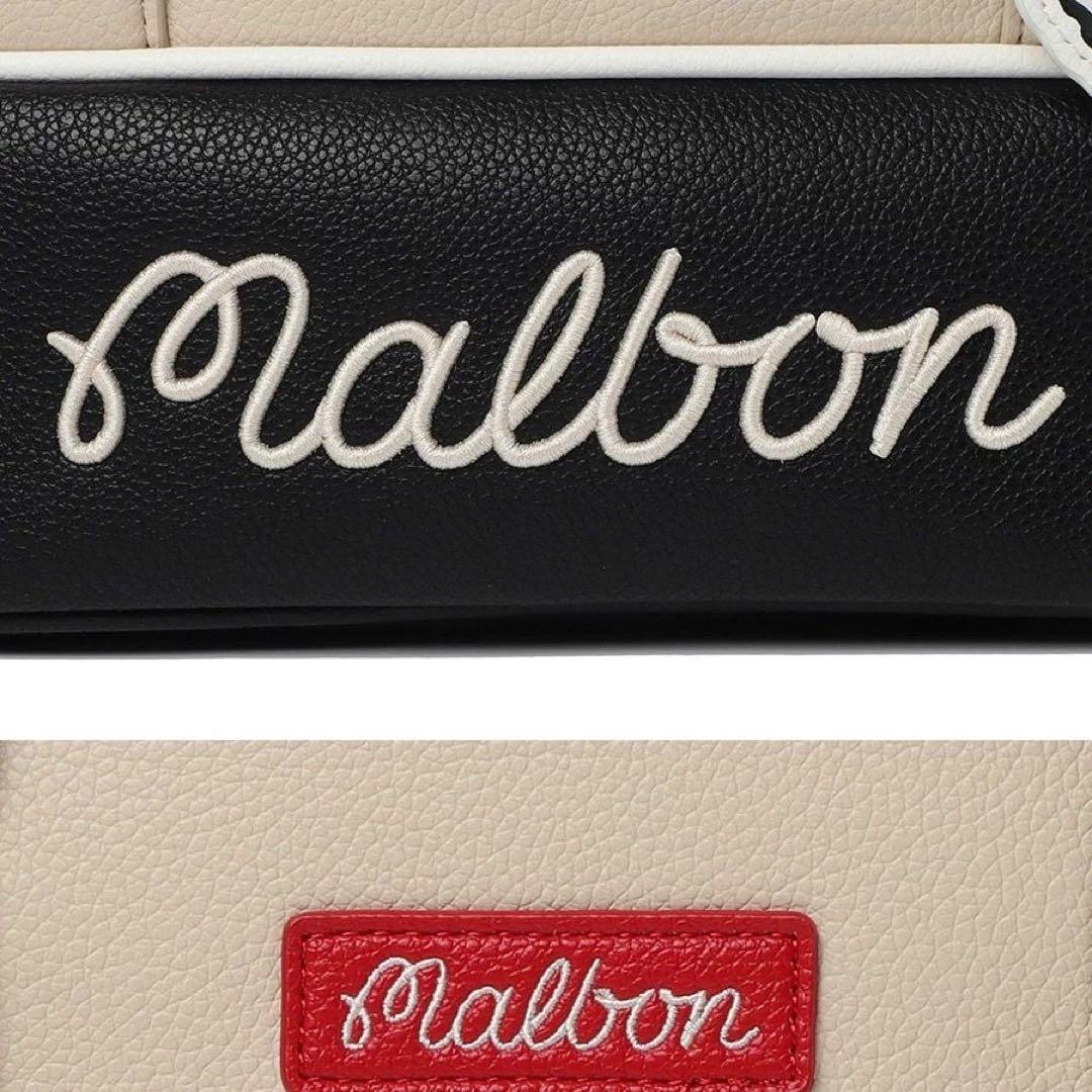 ま*ば様 Malbon トートバッグ ベージュ/黒　マルボンゴルフカートバッグ