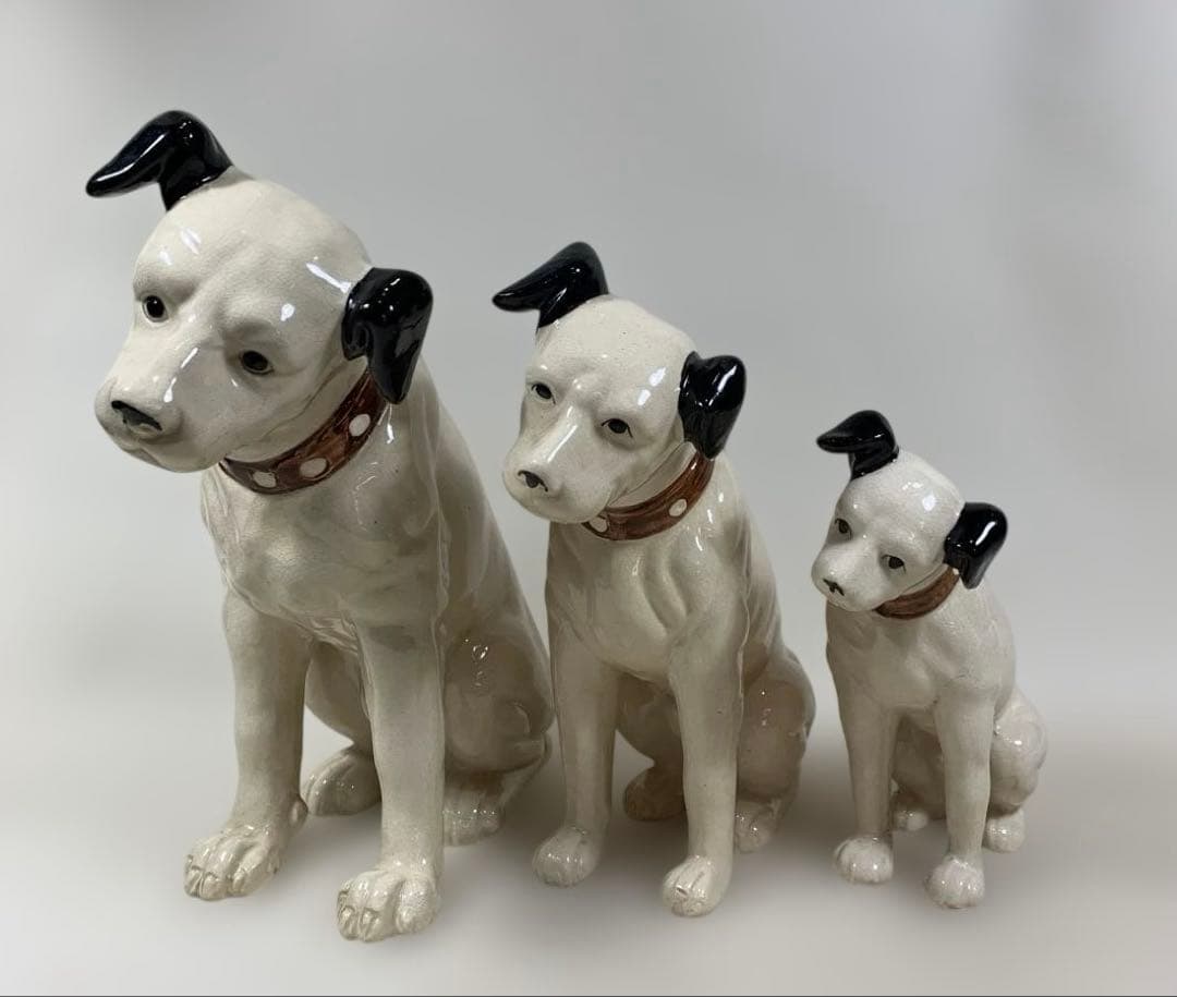 Victor ビクターニッパー犬 12体 置物　高さ約25㎝〜5.5㎝