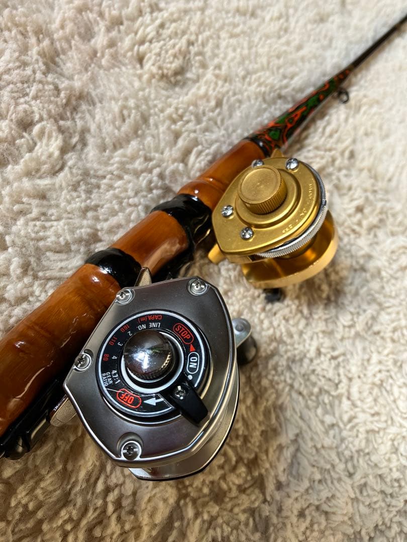 自作 穴釣り テトラ竿+リール DEMI-1, D emi80 セット 玄人好み