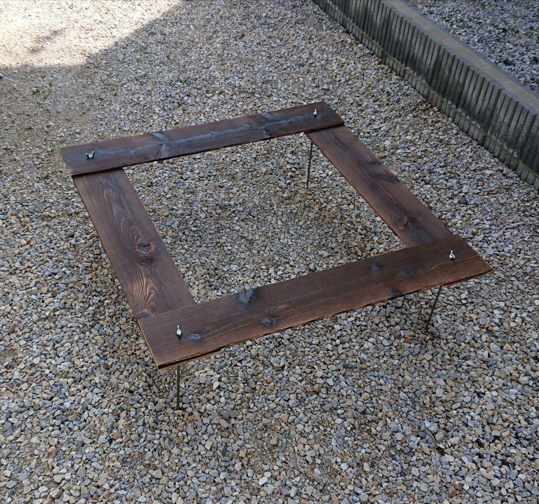 BBQ 囲炉裏テーブル 91×91cm 【組立簡単、軽量収納コンパクト】