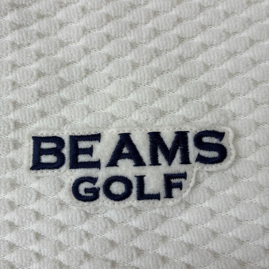美品 BEAMS GOLF ワッフル スウェット ホワイトロゴ刺繍 ゴルフウェア