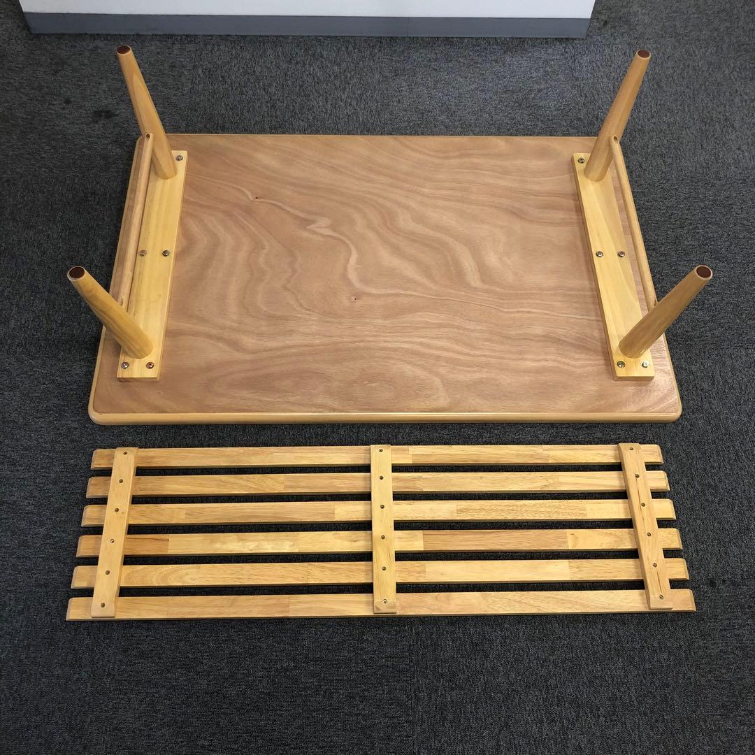 訳あり ローテーブル 座卓 120cm×80cm 棚付き 木製 ナチュラル