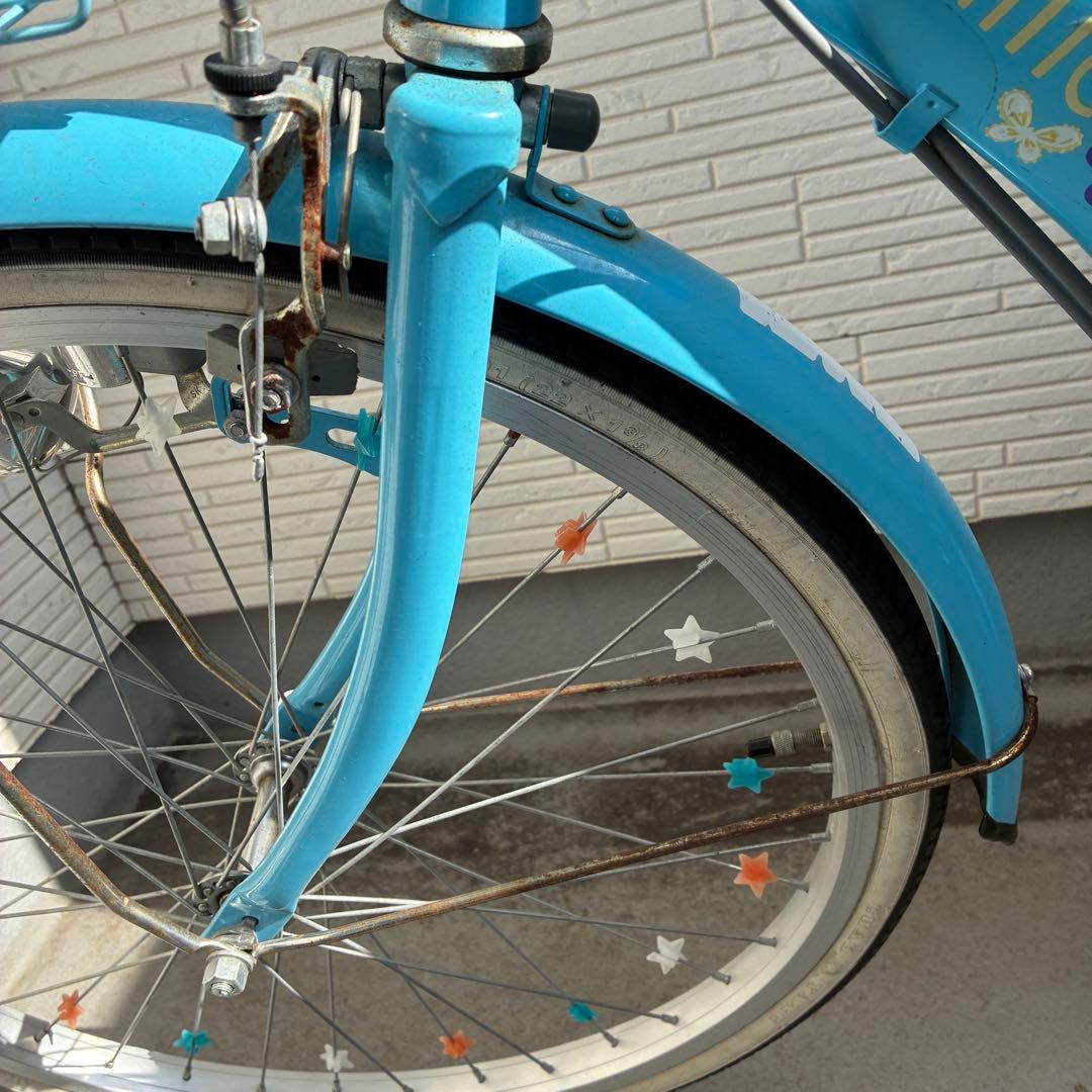 女の子用自転車 22インチ シマノ製6段変速 パステルブルー