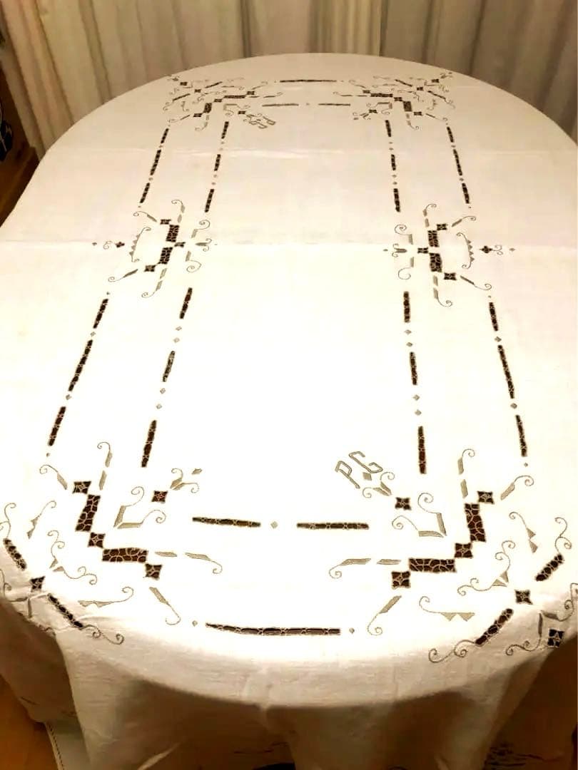 【パリで出会ったヴィンテージ・アールデコ刺繍テーブルクロス】