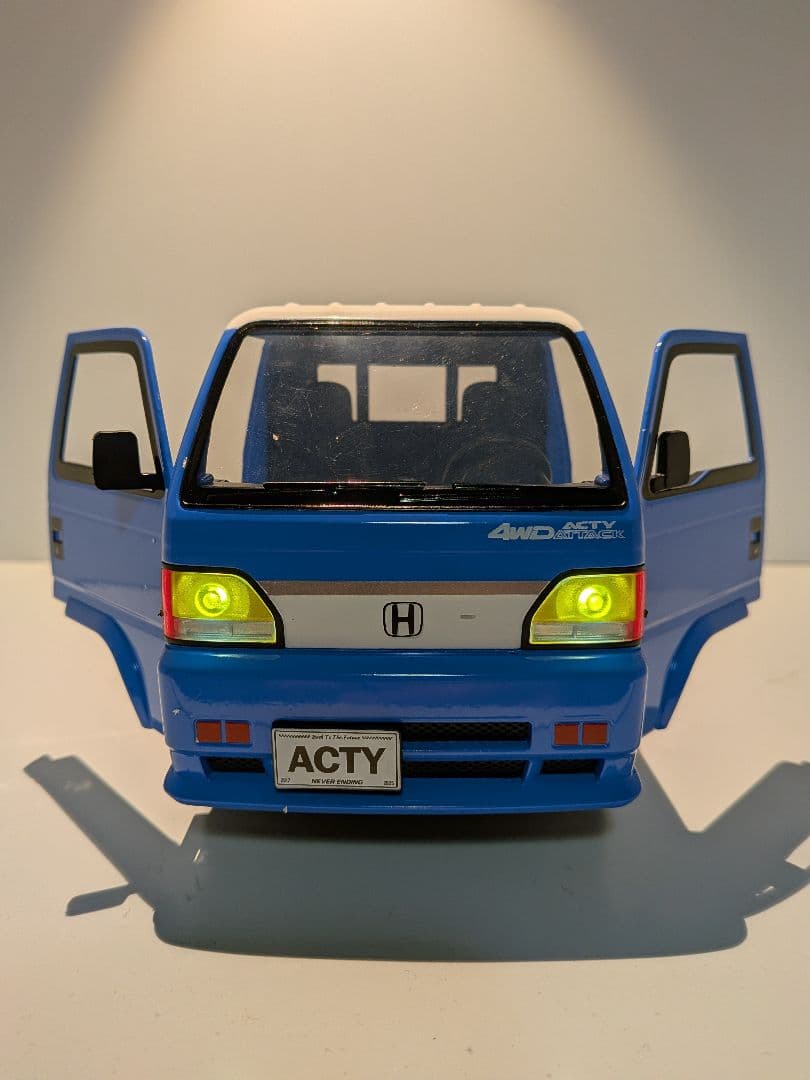 ​ホンダ アクティ 1/15 ミニカー 青/白 軽トラ 点灯 サウンド 検品済