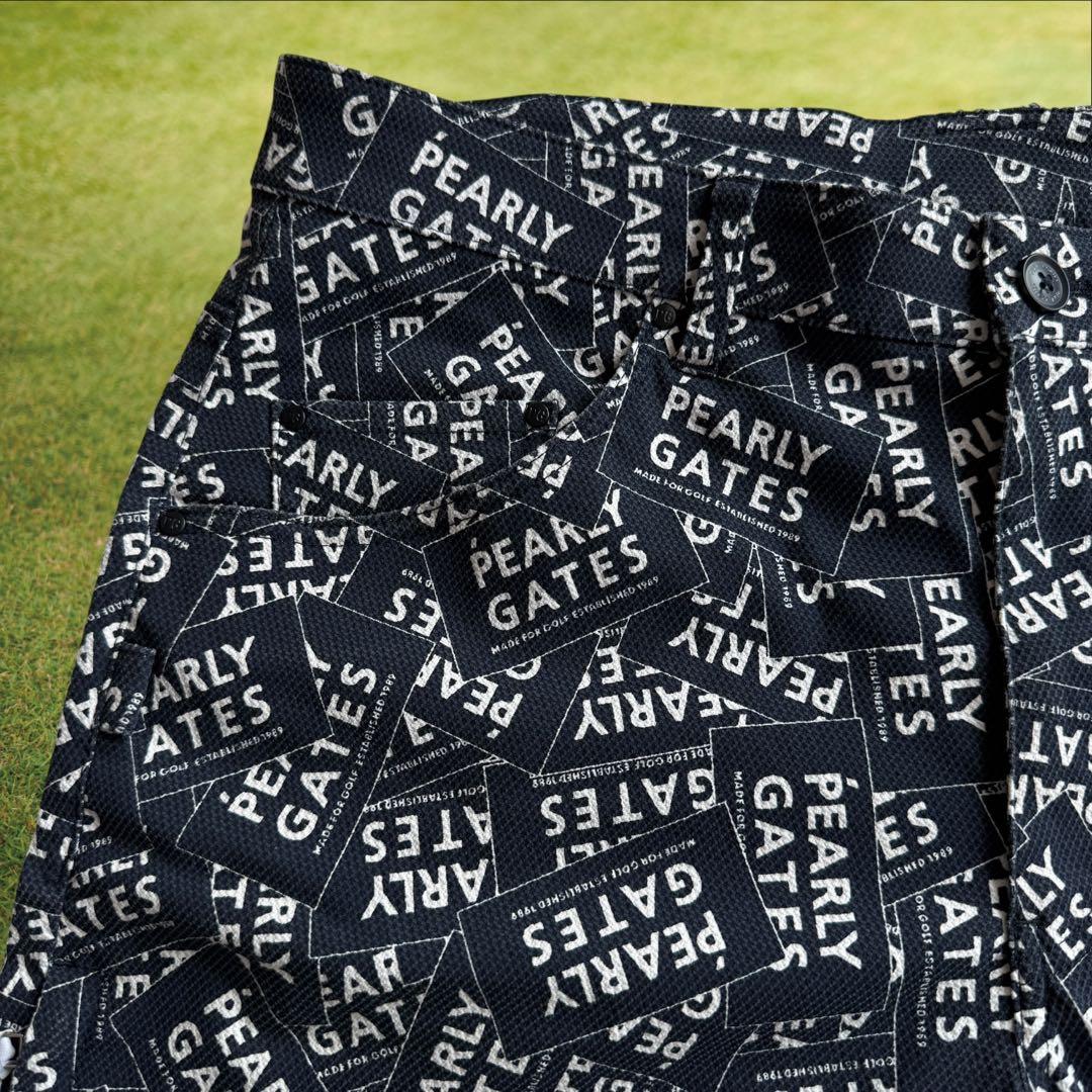 美品　パーリーゲイツ　ハーフパンツ　短パン　紺　ネイビー　総柄　6 XL