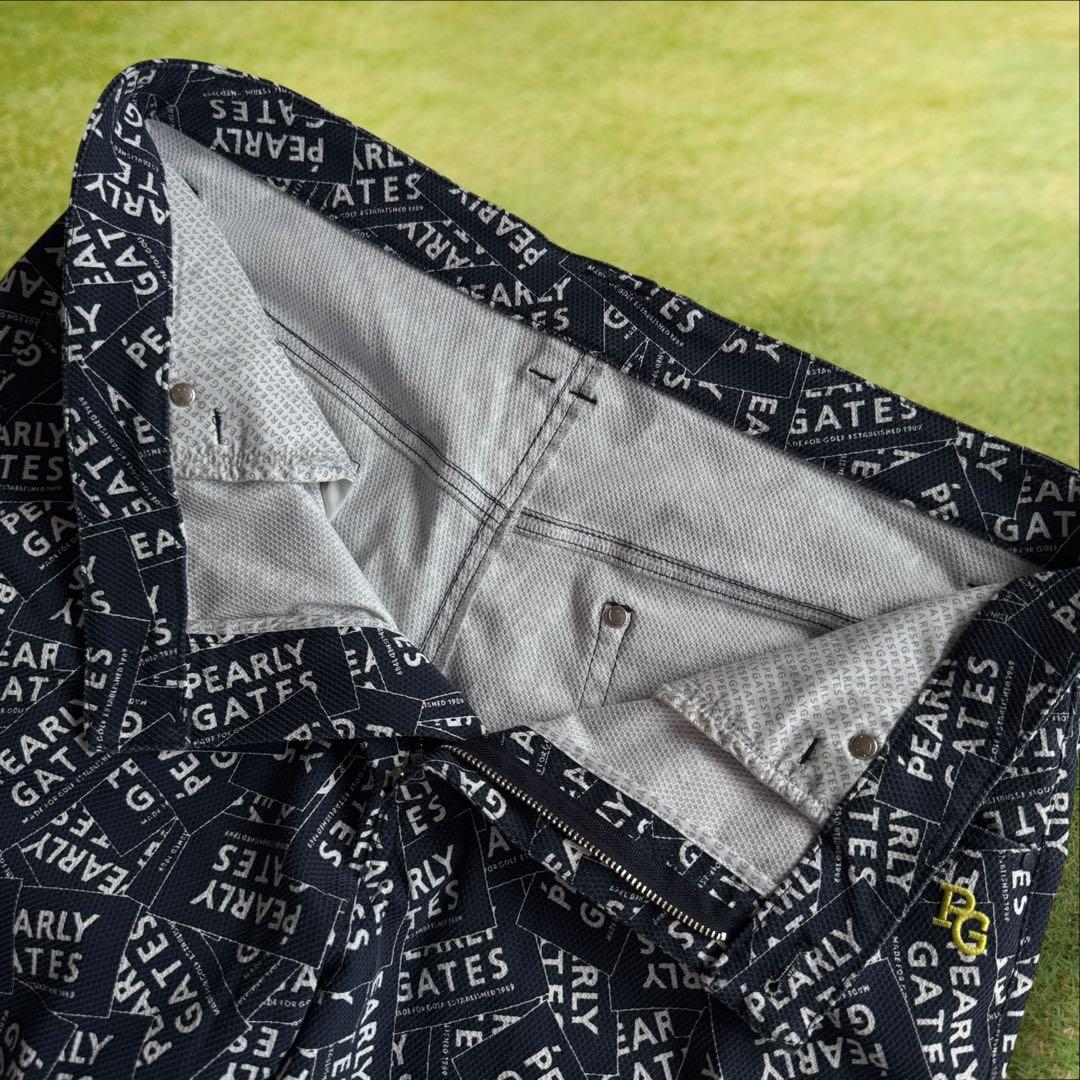 美品　パーリーゲイツ　ハーフパンツ　短パン　紺　ネイビー　総柄　6 XL