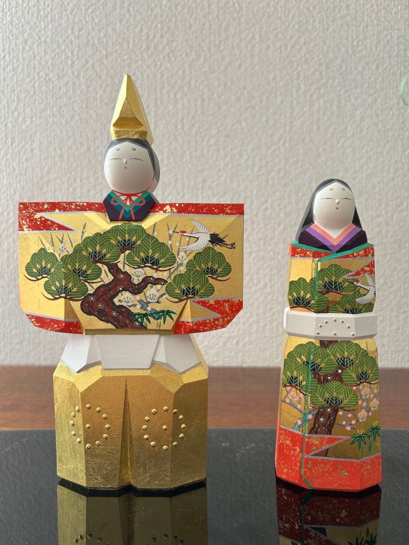 日本橋高島屋購入　最高級品　一刀彫　神泉　神泉作奈良　雛人形　立雛　20.5㎝