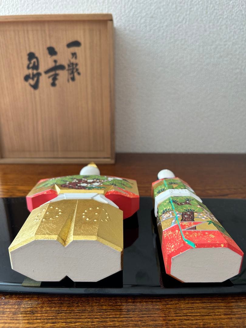 日本橋高島屋購入　最高級品　一刀彫　神泉　神泉作奈良　雛人形　立雛　20.5㎝