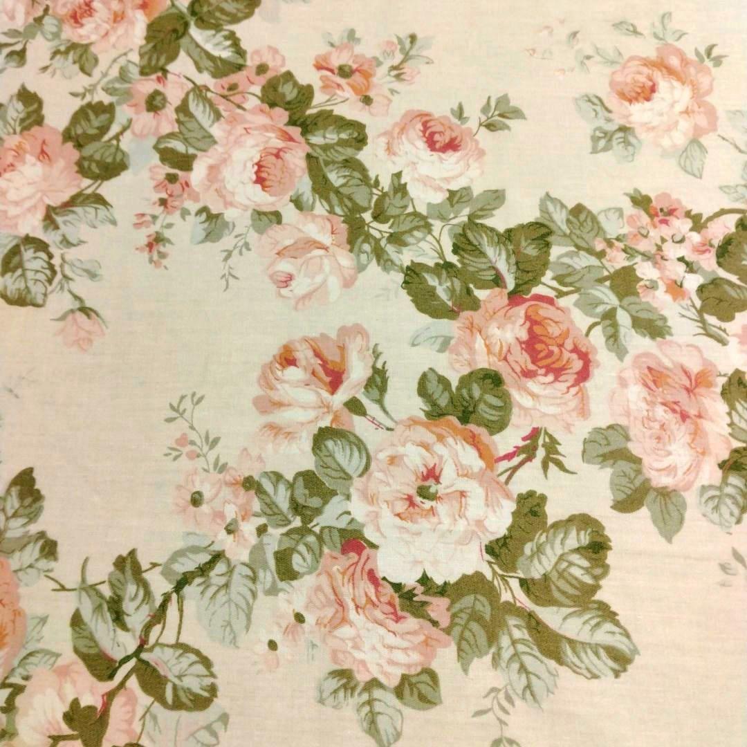 新品★フレッシュな薔薇ガーランド柄綿100%シングル掛け布団カバー枕カバーセット