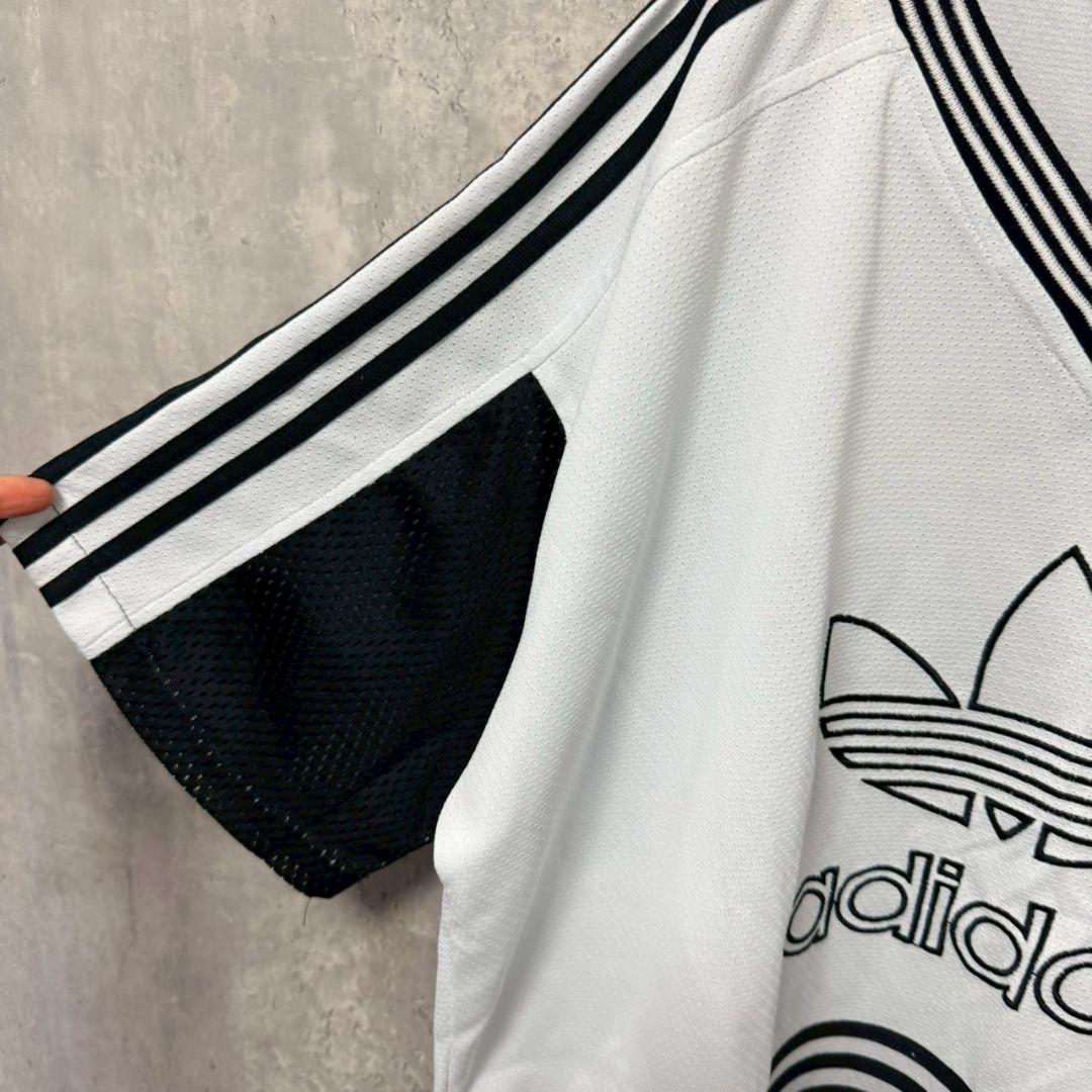 ✴️adidas　90s　両面トレフォイル　ゲームシャツ　メッシュ素材　半袖