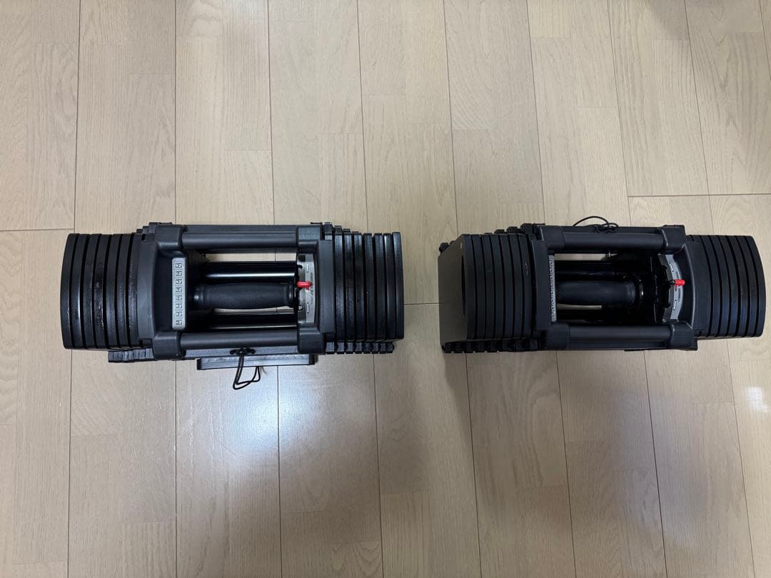 可変式ダンベル パワー ブロックダンベル 42kg 2個セットオールブラック