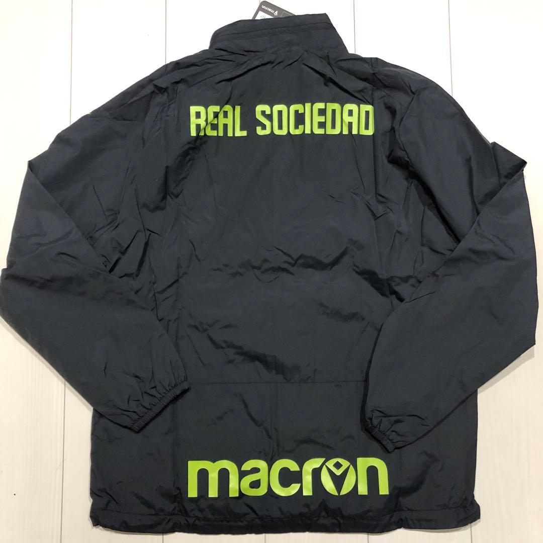 REAL SOCIEDAD Macron ウィンドブレーカー L 黒/蛍光緑