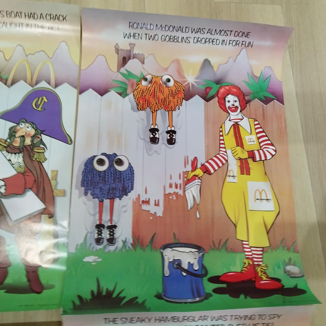 マクドナルドランド キャラクター ポスター 1976年 看板 ビンテー IT53