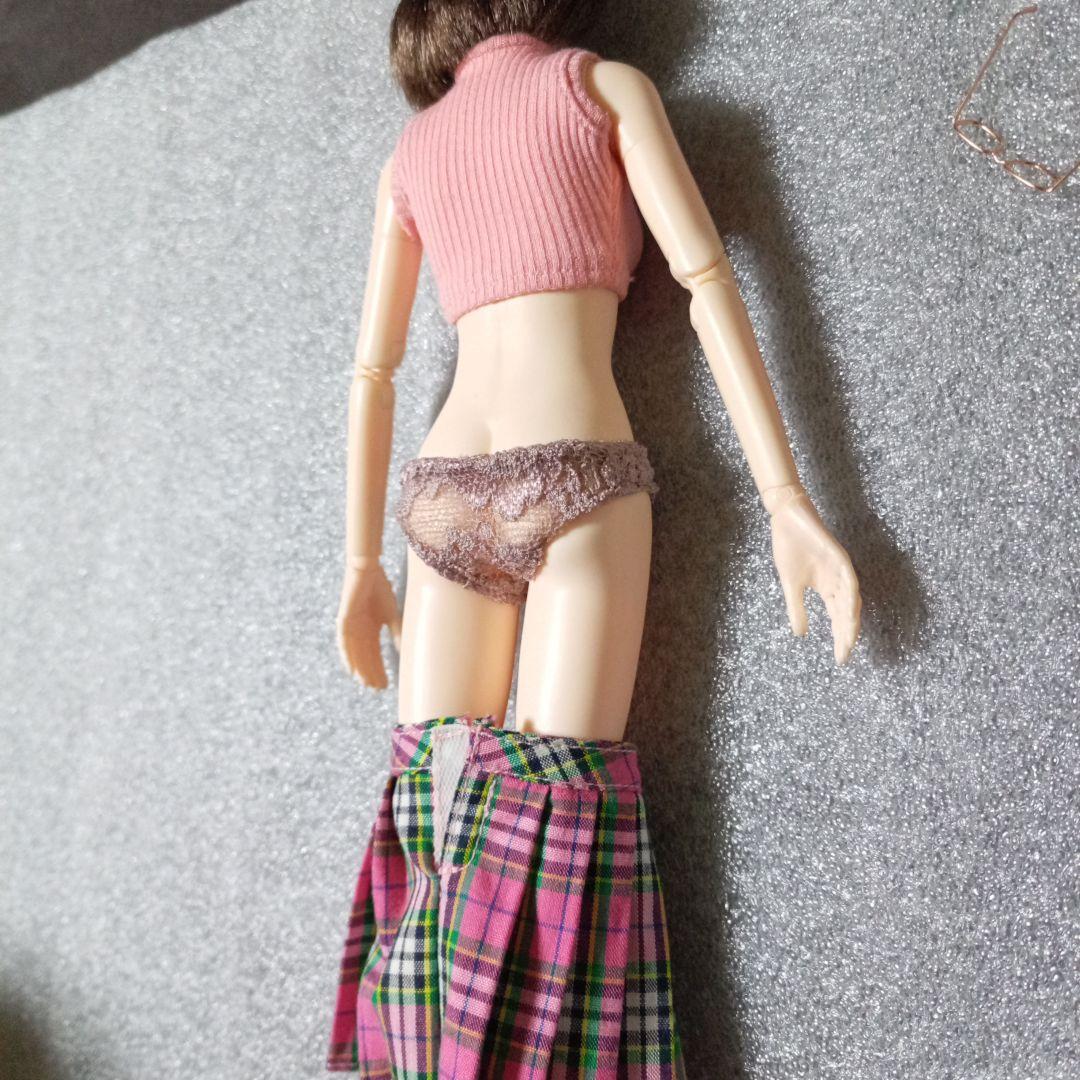 1/6 女性セミシームレス素体 ヘッド メガネ ノースリーブセーター スカート