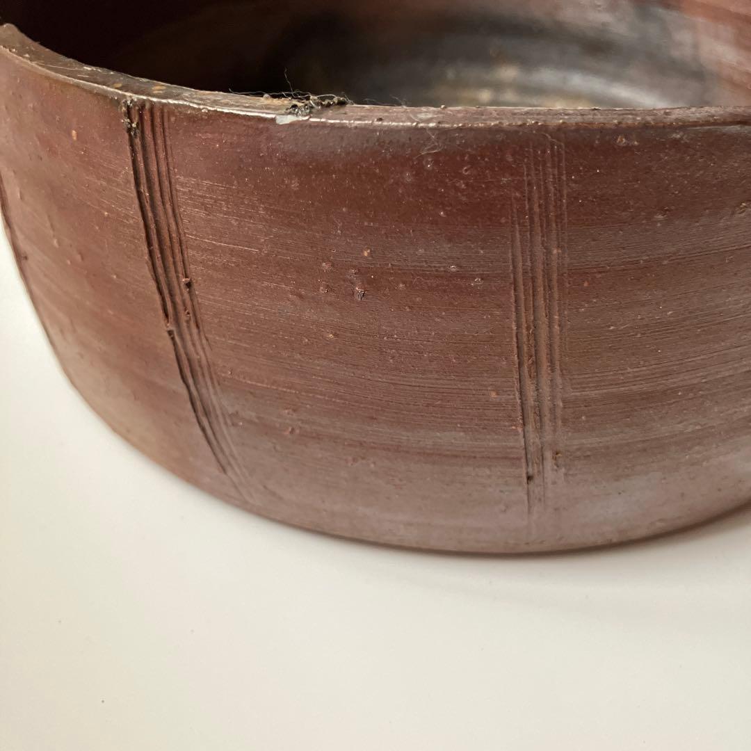 備前焼　手桶　幸崎達彦作品 花器 木箱付き