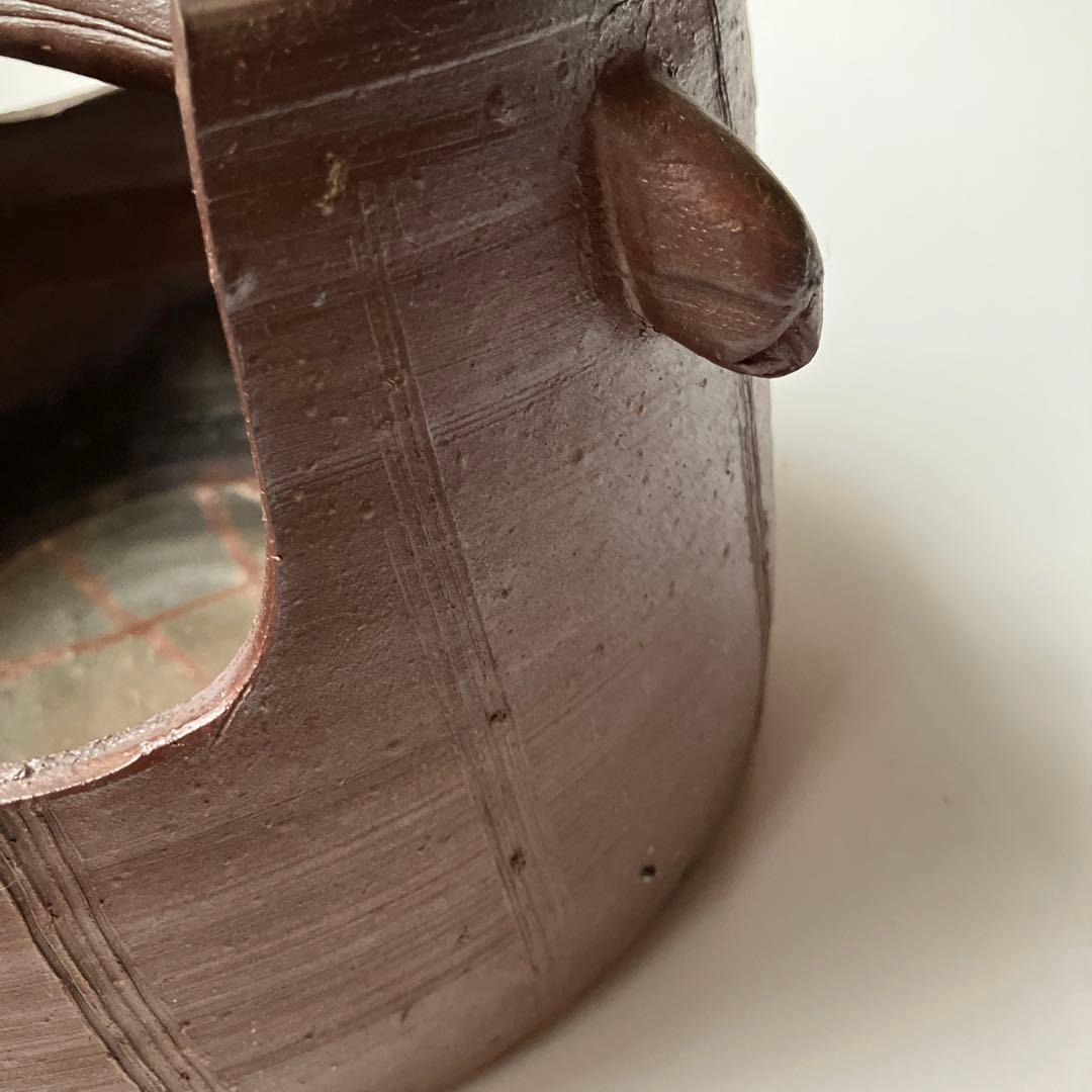 備前焼　手桶　幸崎達彦作品 花器 木箱付き