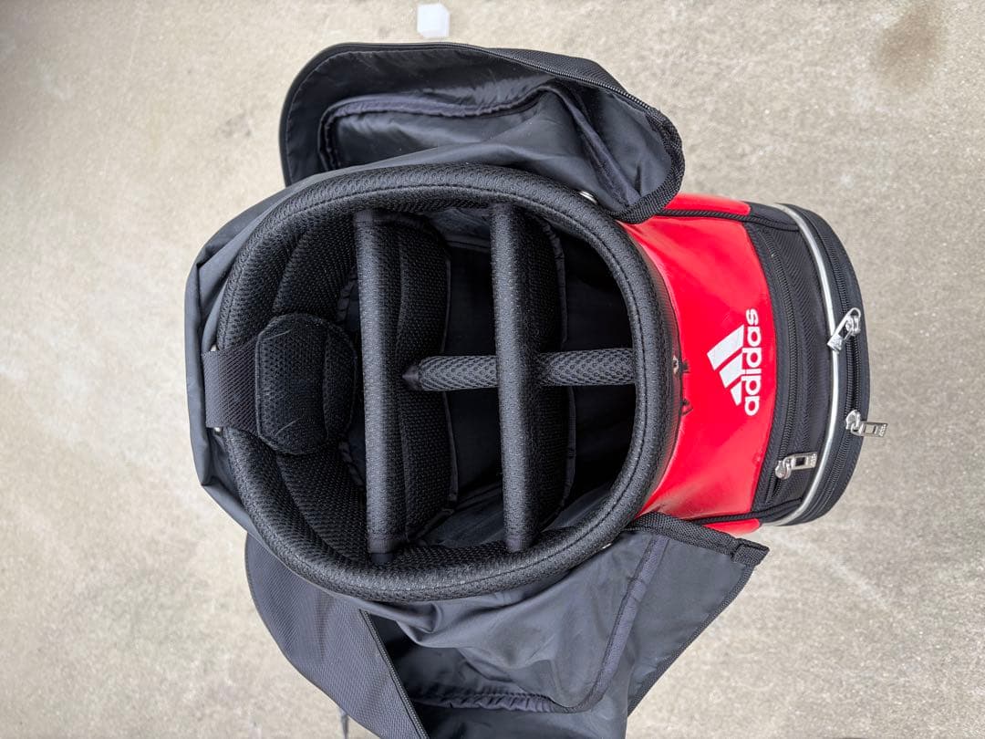 【備品】adidas キャディバッグ 黒 赤