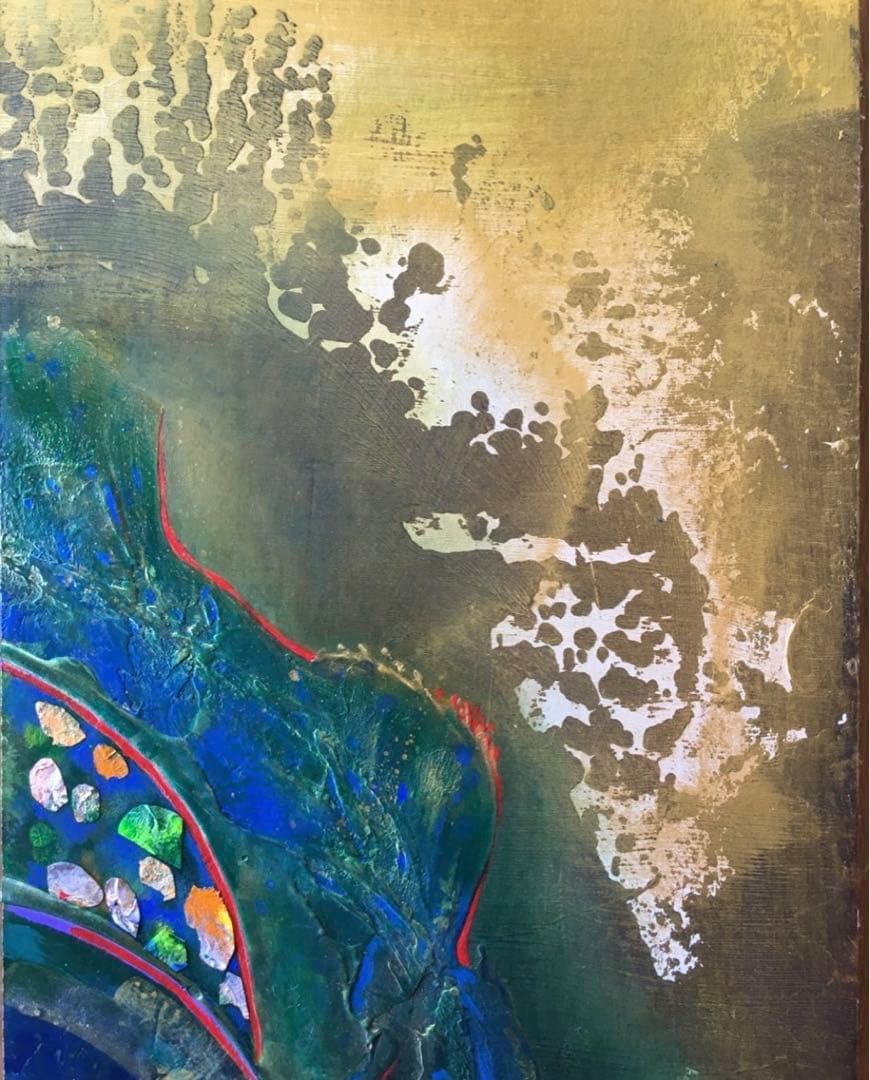 美術品 抽象画　ゴールド　アンティーク雑貨　昭和レトロ　絵画　開運アート