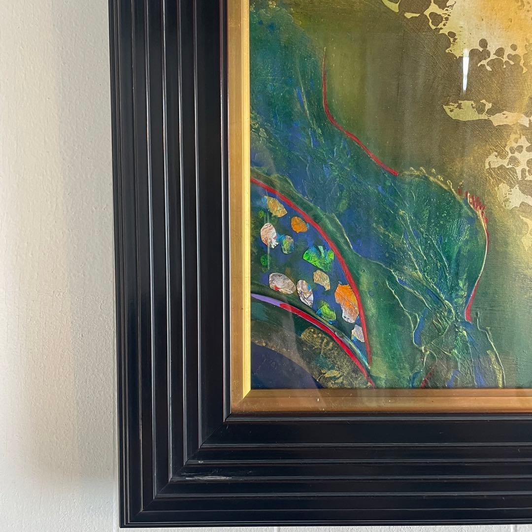 美術品 抽象画　ゴールド　アンティーク雑貨　昭和レトロ　絵画　開運アート