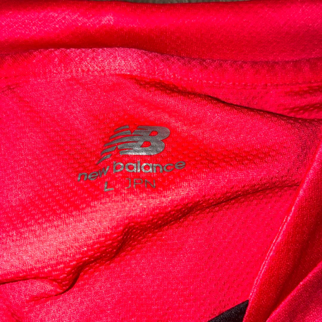 new balance 赤 長袖 サッカーウェア Lサイズ