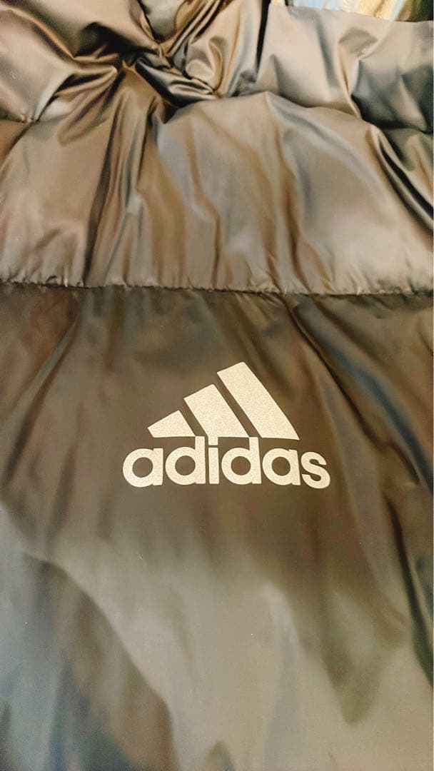 hideoadidas ブラック ダウン コート ベンチコート