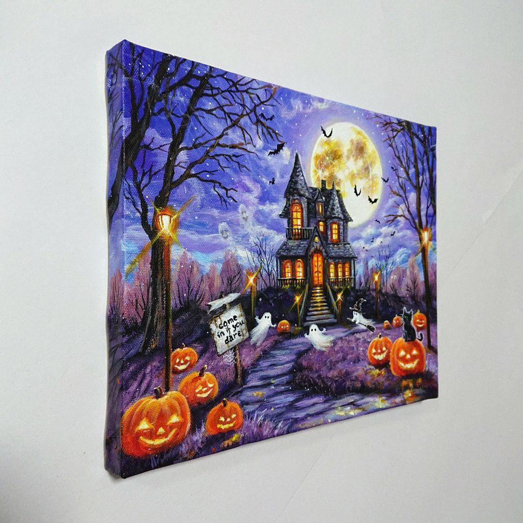 な*は様 【ハロウィン③】アクリル画 F3 風景画 絵画