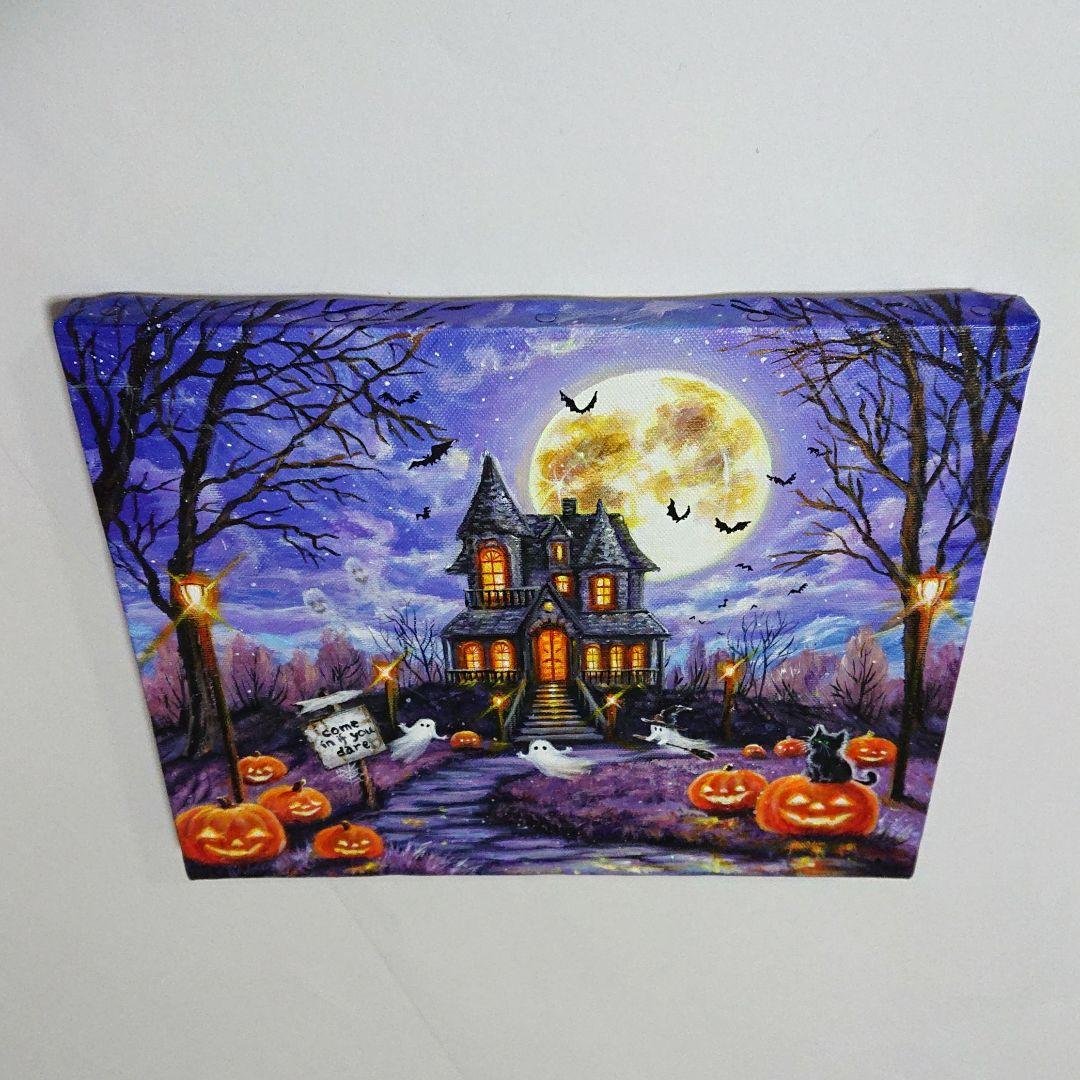 な*は様 【ハロウィン③】アクリル画 F3 風景画 絵画