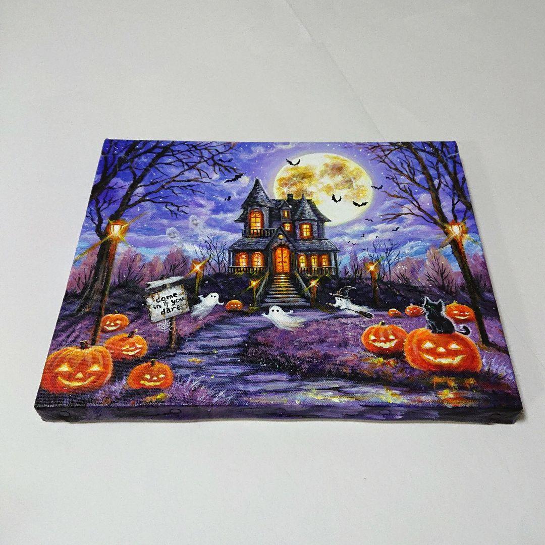 な*は様 【ハロウィン③】アクリル画 F3 風景画 絵画