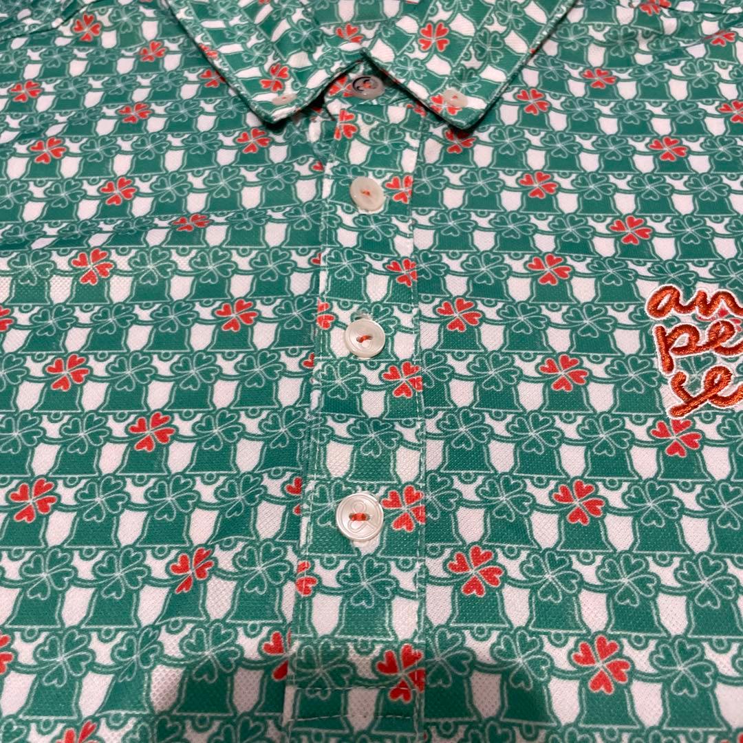 【LLサイズ】アンパスィand per se 総柄 半袖ポロシャツ 美品