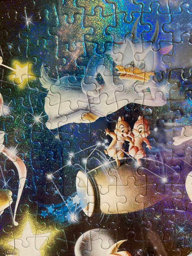 513P⑬ディズニー宇宙テーマ　ジグソーパズルキラキラ✨ラメ　フレーム付き
