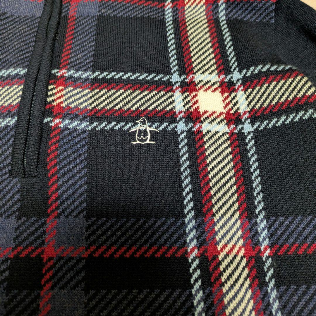 Munsingwear チェック柄ハーフジップセーター