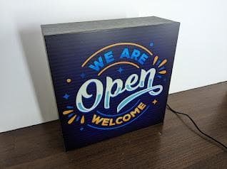 オープン 開店 営業中 ポップアート 看板 置物 雑貨 ライトBOX 電飾看板