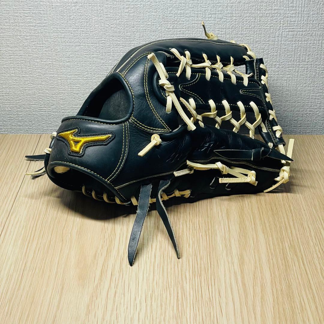 Mizuno ミズノプロ 軟式 外野手用 小指2本 ブラック×ミルクブラウン