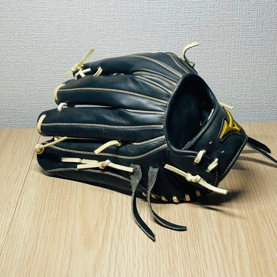 Mizuno ミズノプロ 軟式 外野手用 小指2本 ブラック×ミルクブラウン