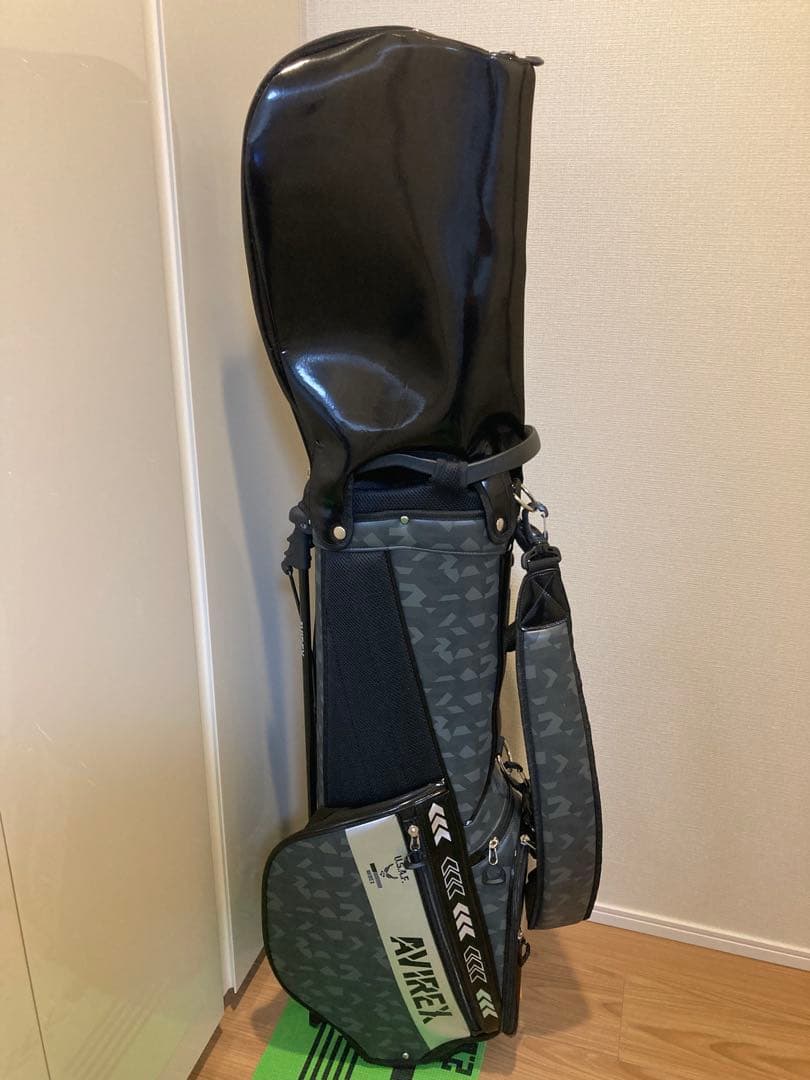 AVIREX 縦型キャディバッグ ブラック・グレー　スタンド式